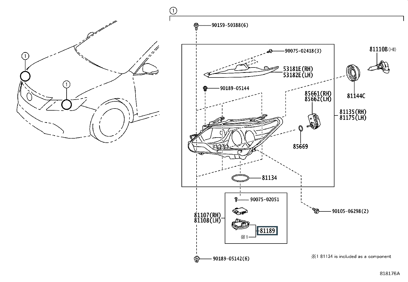 Запчасти Лексус: деталь 8113560G20