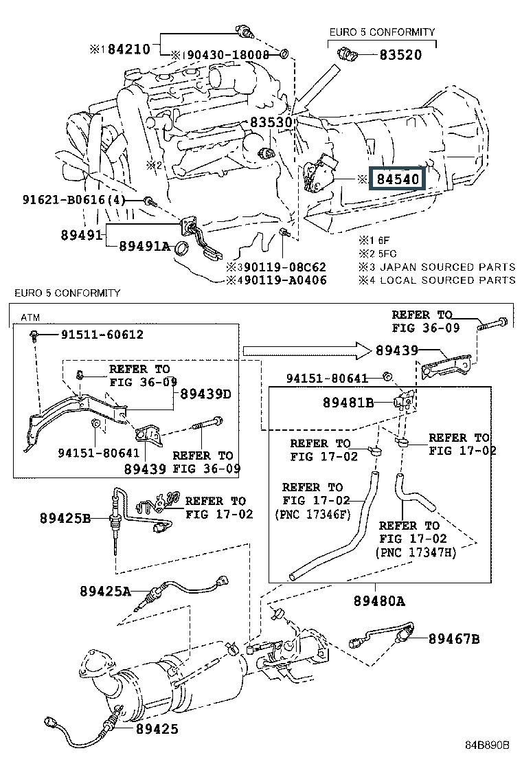 Запчасти Лексус: деталь 8454035060