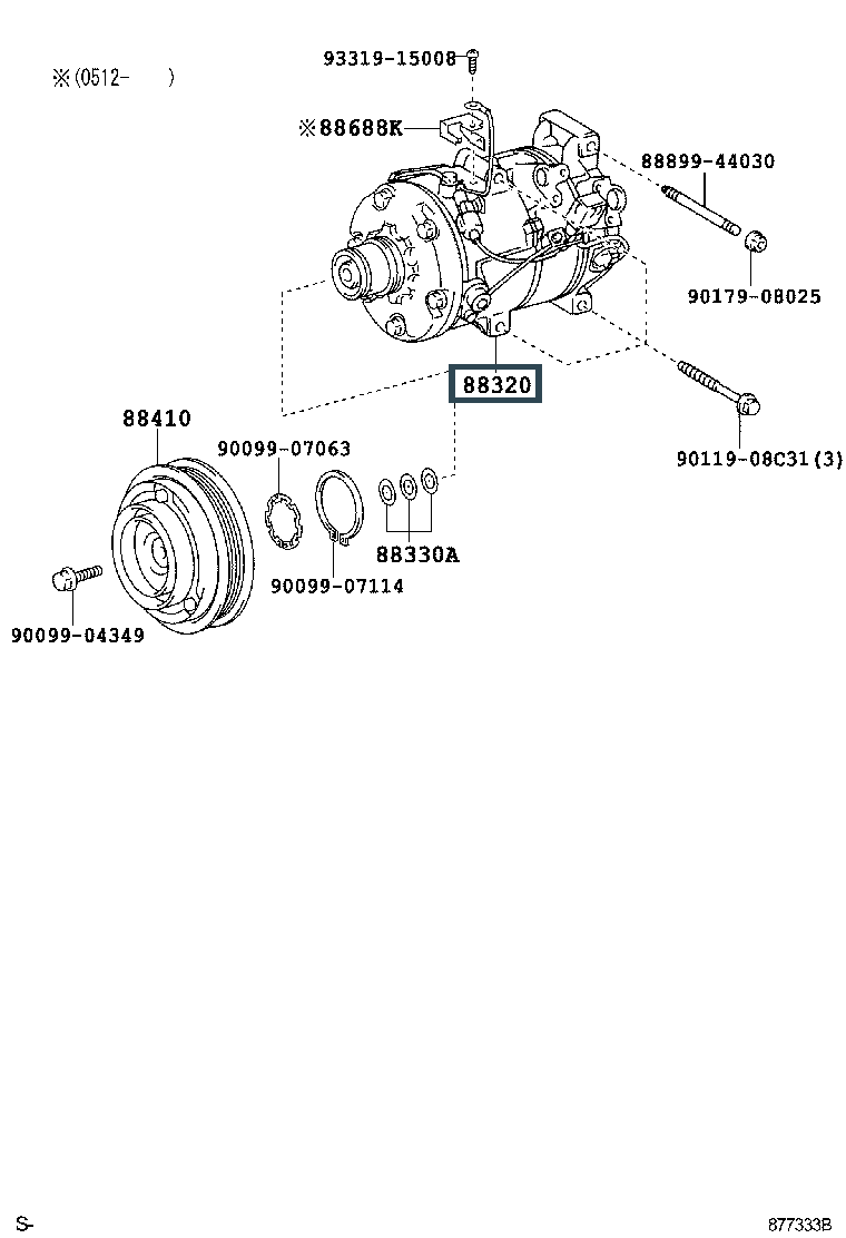 Компрессор кондиционера Лексус (артикул 883203A310)